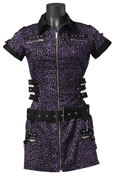 VESTIDO BONDAGE LEOPARDO MORADO